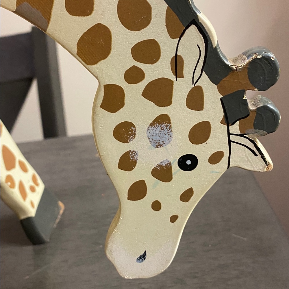 Giraffe Shaped Wooden Stool - Picture 2 of 9